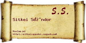 Sitkei Sándor névjegykártya