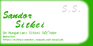 sandor sitkei business card